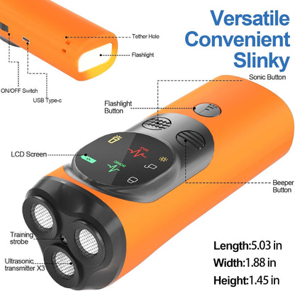 Dog Sonic Bark Deterrents Devices for Own or Neighbor'S Dog, 3X Ultrasonic anti Barking Device for Dogs Bark Deterrent Safe & Effective Stop Dog Barking Device with LED Flashlight Dogs Training Tools